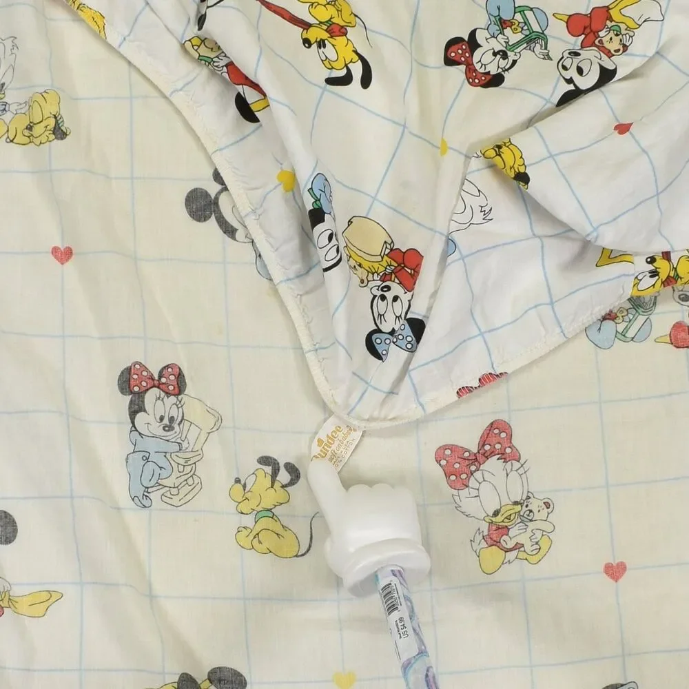 Vintage 1984 Mickey Mouse Friends Walt Disney Co Crib Sheet Baby Nursery Fitted